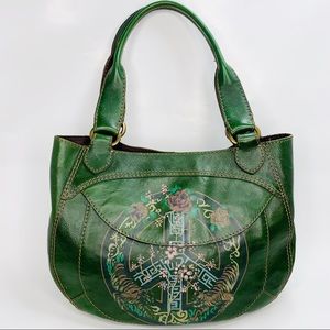 Lucky Brand Green Floral Satchel